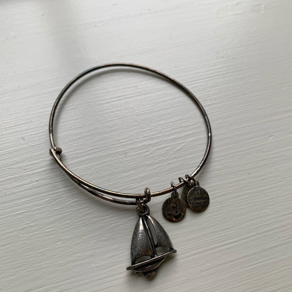 Alex and Ani silver sailboat adjustable bangle